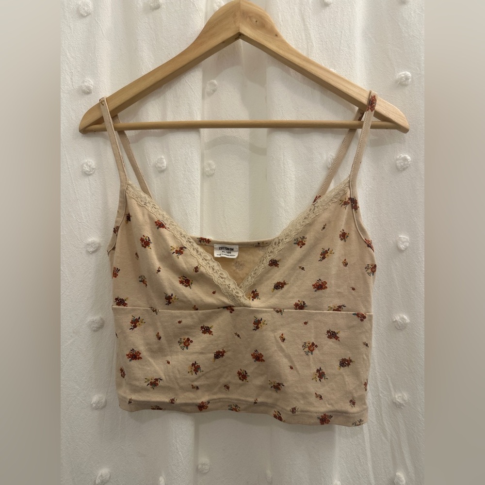 Cotton On Beige Floral Lace Cami